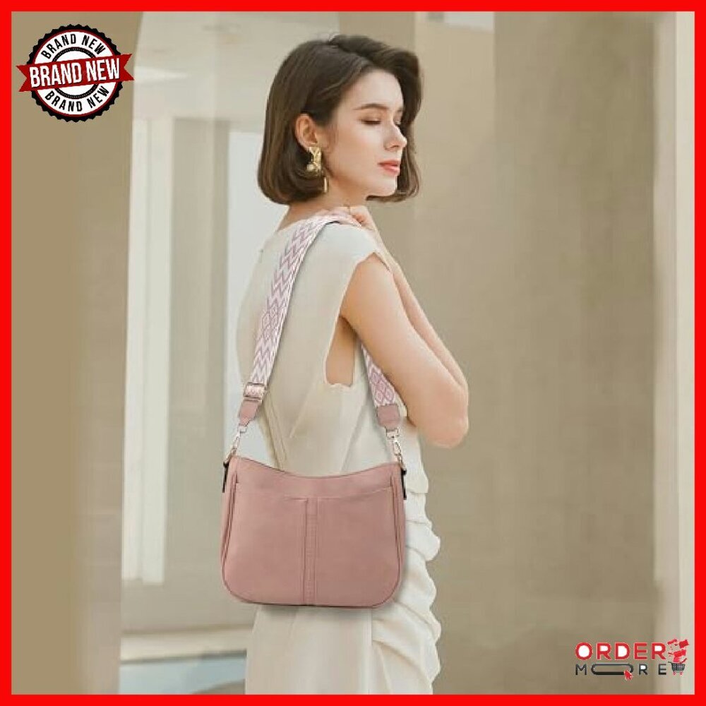 Vegan Leather Crossbody Bag & Wallet Set, Adjustable Strap, Multi-Pocket - Picture 3 of 8